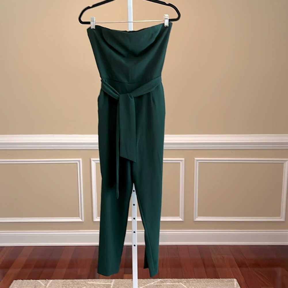 Dynamite Belted Jumpsuit with Pockets Green Size M